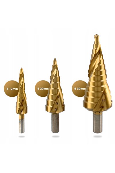 NO BRAND Set de burghie conice etajate pentru metal, lemn, plastic 4-12/4-20/...
