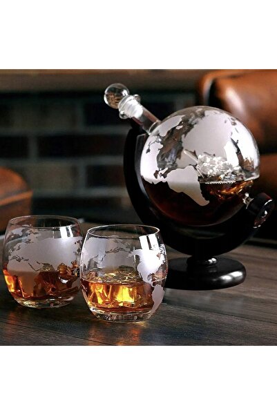 NO BRAND CARAFĂ PENTRU WHISKY, VODCĂ ȘI VIN – SET DE 2 PAHARE, SUBPAHARE, CUB...