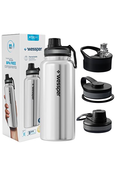 NO BRAND Termos Wessper 1l argintiu pentru băuturi