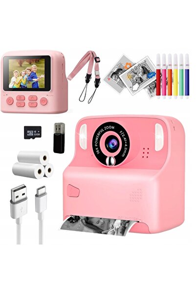 NO BRAND Cameră foto instantanee pentru copii Mini imprimantă + 3 role de hâr...