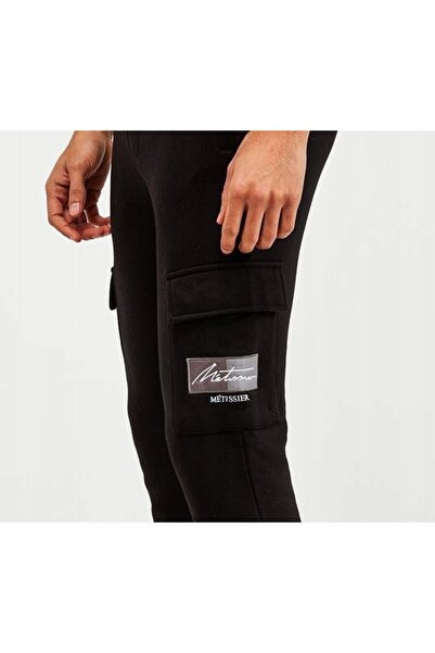 NO BRAND Pantaloni de trening negri, largi, cu buzunare, Mentisier Paris S