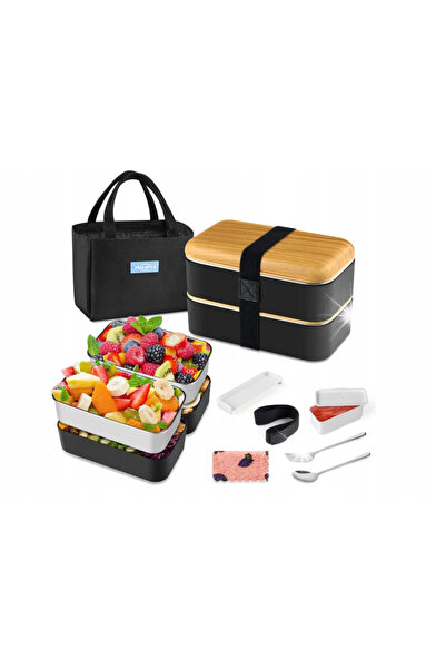 NO BRAND Set cutie de prânz cu 2 straturi Holipot Bento Box + Geantă portabilă