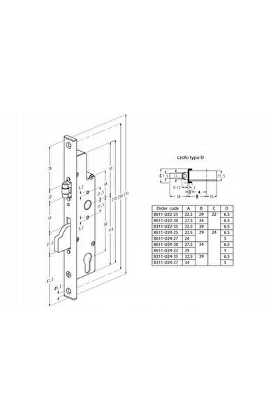 NO BRAND Roller lock sobinco/reynaers 8611-u22-30 92mm
