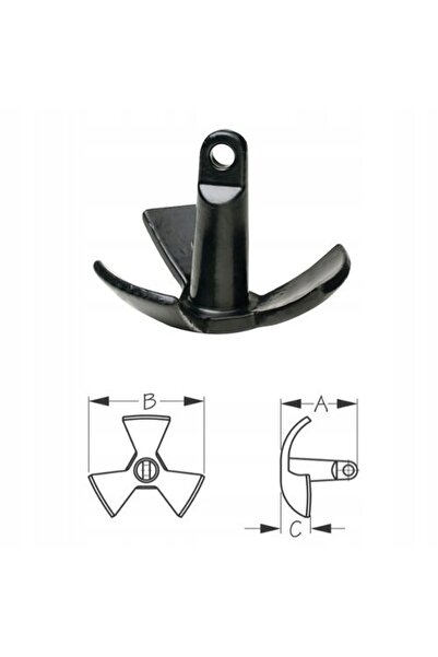 NO BRAND Ancoră de râu 10 lbs 4.5 kg din oțel acoperit cu PVC pentru barcă po...