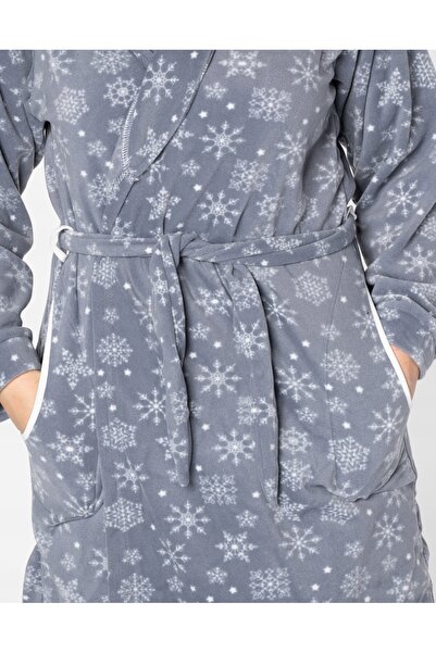 NO BRAND Halat călduros din fleece polar pentru femei, Halat de baie din flee...