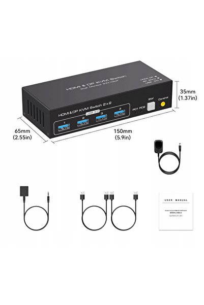 NO BRAND Vpfet Vp-Sw271 Kvm Switch USB 3.0 4K120Hz