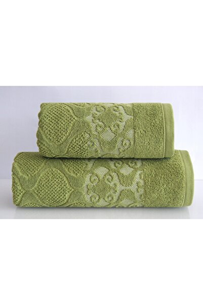 NO BRAND Prosop elegant Jacquard Lugana 70X130 Delicatesă de măsline