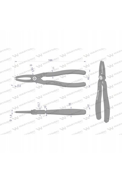 NO BRAND Clește Segera 178mm drept intern pentru siguranțe elastice Warynik