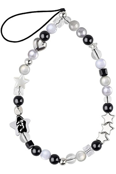 Generic Beaded Phone Wrist Strap, Black Phone Charms Strap Short Phones Strap...