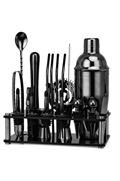 NO BRAND SET DE BARMAN SHAKER PENTRU BĂUTURI DIN OȚEL INOXIDABIL CU SUPORT AC...