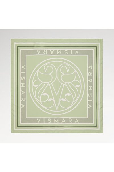 Vismara وشاح ميلانو نسائي من الحرير بنقشة البجعة MİNT 90x90