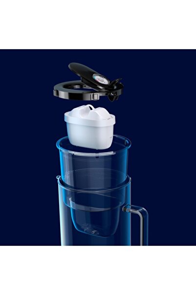 Aquaphor Carafă filtrantă albă din sticlă de 2,5l cu 1 cartuș Maxfor Mg