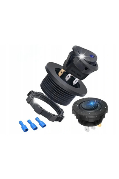 NO BRAND Comutator Rotund Pornit-Oprit Impermeabil 12V/24V 20A 3 Pini 6 Bucăți