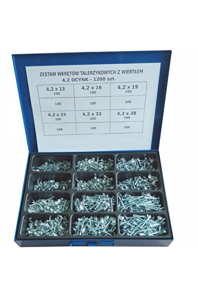 NO BRAND Set de șuruburi autoforante cu disc 4,2 - 1200 bucăți