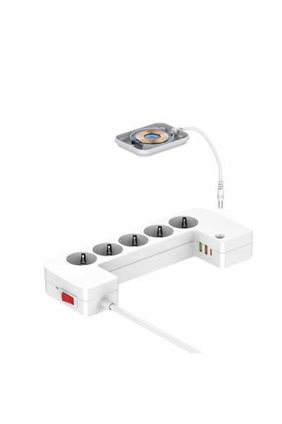 NO BRAND Protector de supratensiune Energizer 5 prize Schuko + USB 2m 2500W