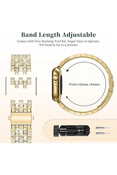 NO BRAND Wutwuk Z Diamentami Brățară Apple Watch Se2 9/8/7/6/5/4 38/40/41mm A...