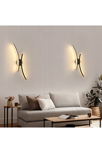 NO BRAND Lampă liniară de perete LED științifică, neagră, modernă, pentru hol...