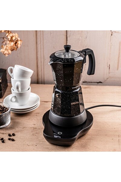 Klausberg Aparat de cafea electric Moka 6 Espresso 500W ON/OFF Negru
