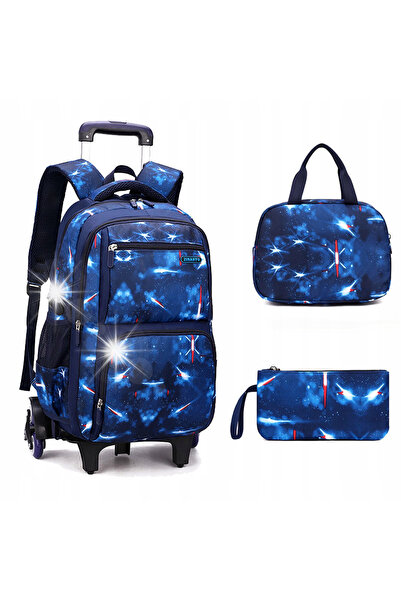 NO BRAND Set 3-în-1: Rucsac cu roți, Geantă și Penar - 46X23X30 cm