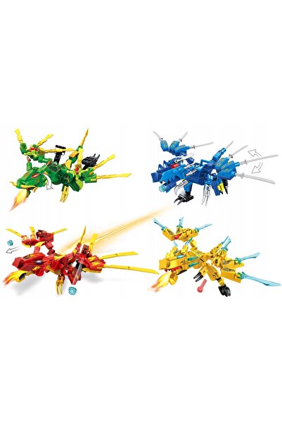 NO BRAND Set mare de blocuri de construcție, figurine dragoni legendari 4 în ...