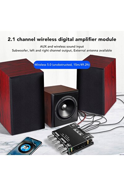NO BRAND Wznanamacniacz Bluetooth Power Pytka 2.1 Mt21 Kana Dc 12V - 24V Modul
