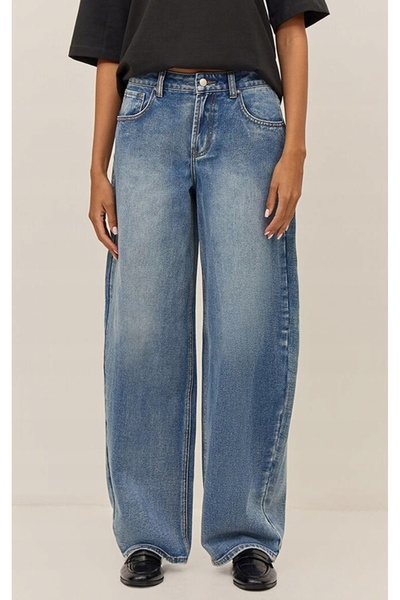 NO BRAND Pantaloni lungi clasici din denim albastru cu buzunare Prettylittlet...