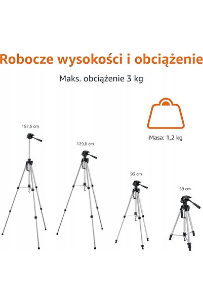 NO BRAND Stativ foto 152 cm Aluminiu cu cap nivelator cu 3 direcții