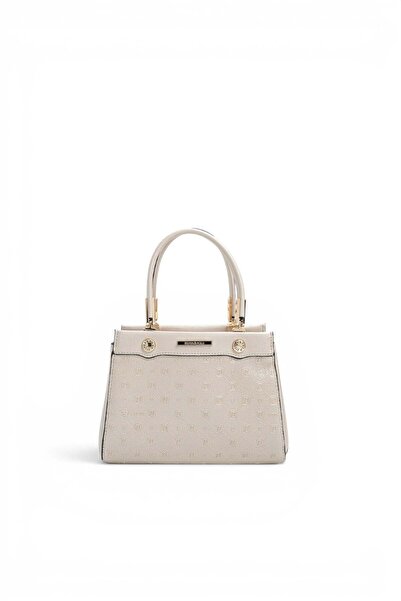 Silver Polo Beige - S.Bej Logo Women's Handbag Sp1293