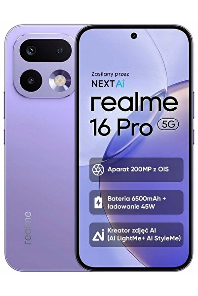 realme buds Smartfon realme 16 Pro 5G 8/512GB Mov Orhidee OIS 200Mpix