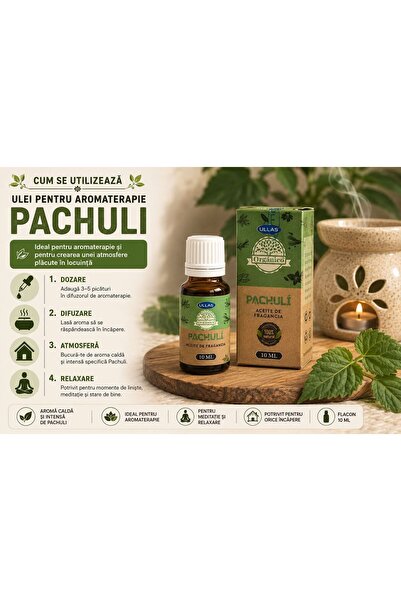 Ullas Patchouli – Ulei de Parfum 10 ml | 100% , Aromaterapie