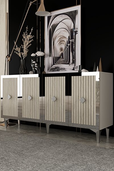 Dekortis Home Dekor 150DHDK4BTG LİNA LAZER PLEKSİ DESEN KONSOL ve TV SEHPASI,...