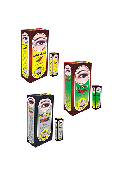 M.A Traders Latif Surma Set – 3 Boxes (White, Green & Black) – Traditional Ko...