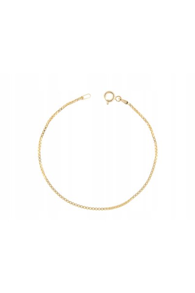 NO BRAND Brățară de argint tip cub, 20 cm, 1,5 mm, placată cu aur