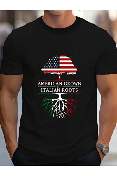 799 100% Cotton American Grown With Italian Roots - Italy Women's Men's Graph...