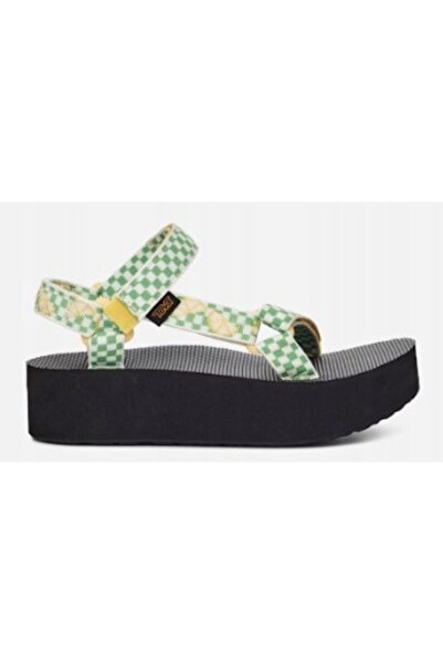 NO BRAND Sandale clasice multicolore cu model în carouri, platformă înaltă, T...