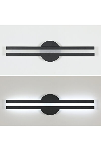NO BRAND Aplică LED de perete neagră 18 W pentru hol și scări 58 cm 6500K