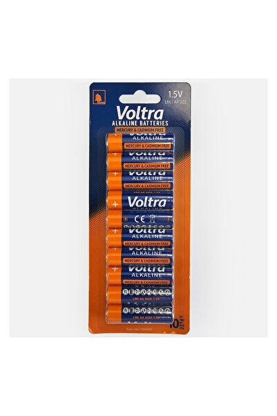 Voltra Baterii Alcaline AA 1,5V, Pachet Mare 10 buc. pentru Utilizare Zilnică