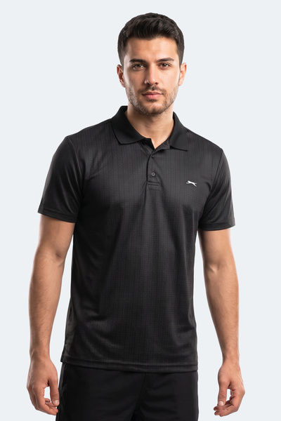 Slazenger РОБЛЕС Мъжка черна тениска с поло яка