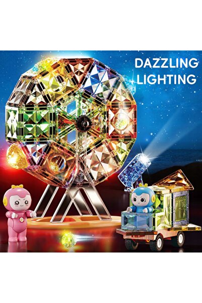NO BRAND Blocuri magnetice 3D de construcție, de dimensiuni mari, luminoase, ...