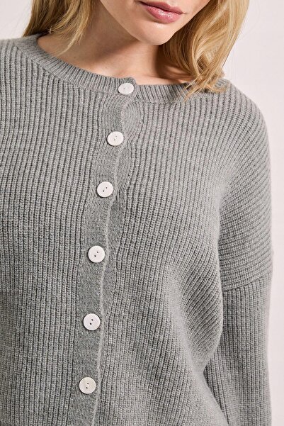 NO BRAND Cardigan tricotat gri, larg, cu mânecă lungă, Dorothy Perkins m