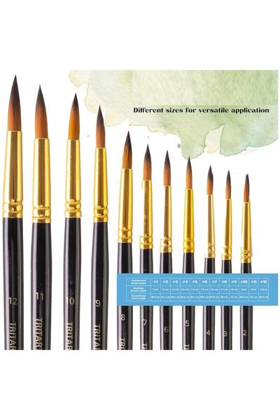 NO BRAND Set de pensule Tritart 24 pentru pictură, cu vârf subțire