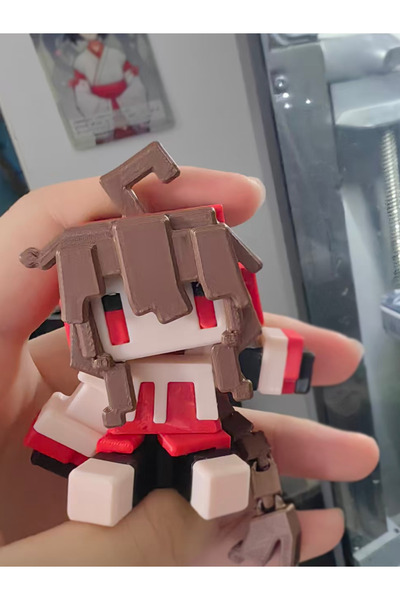 Modellio3D Vocaloid Luo Zhengya Pixel Style Mini Figür