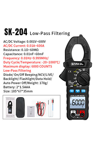 Choice3 جهاز قياس التيار الكهربائي SK-204 SNAKOL متعدد الوظائف لقياس الجهد وا...