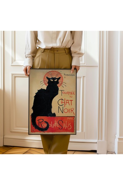 Pegziz Théophile Steinlen Tournée du Chat Noir Tablosu | Siyah Kedi Vintage P...