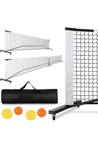 HEPİTOP 2 in 1 Pickleball Filesi Antrenman Seti Çok Amaçlı Badminton Tenis Ay...