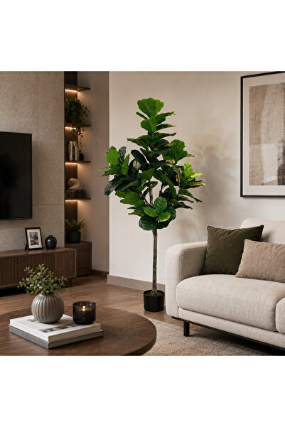 Alessandro DESIGN Decoratiune Ficus Lyrata, Plastic, 180 cm, Verde