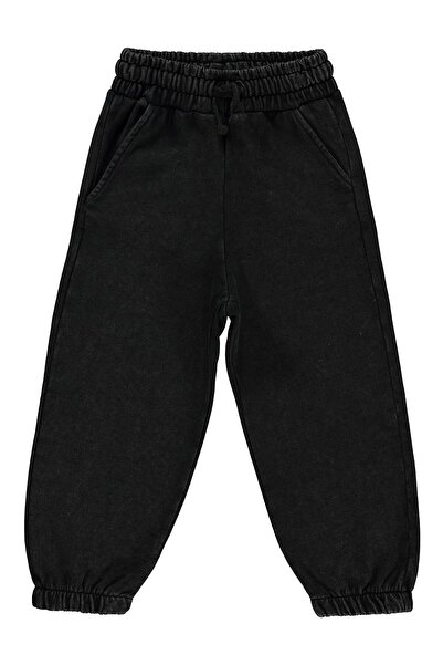 Civil Boys Race Lightning Printed Sweatpants for Ages 2-5 - Black