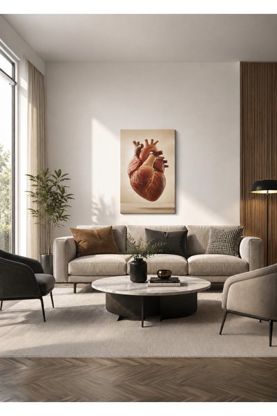 Zerawall Tablou MDF cu imagine anatomică a inimii – Decor de perete pentru ca...