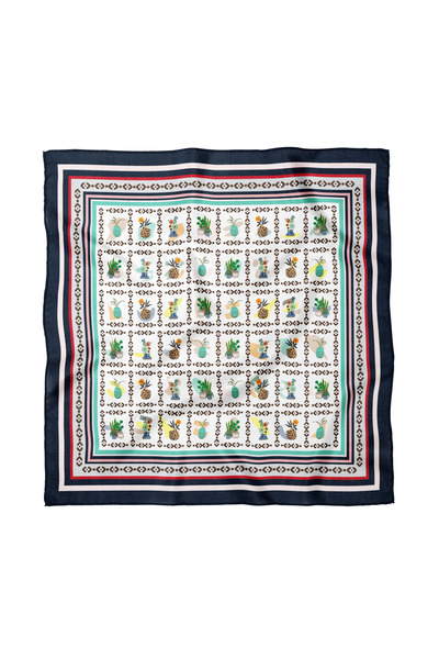 Sultan İpek Artistic Patterned Scarf / Bandana 70X70Cm