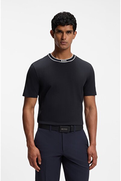 BOSS Erkek Logolu Yuvarlak Yakalı %100 Pamuklu Kısa Kollu Lacivert1 T-Shirt